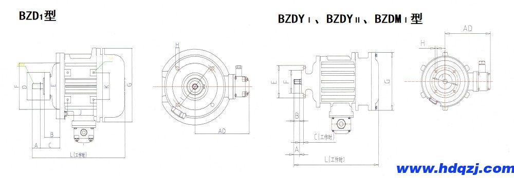 BZDⅠ、BZDYⅠ、BZDYⅡ、BZDMⅠ隔爆型錐形轉(zhuǎn)子三相異步電動(dòng)機(jī)外形尺寸圖.jpg